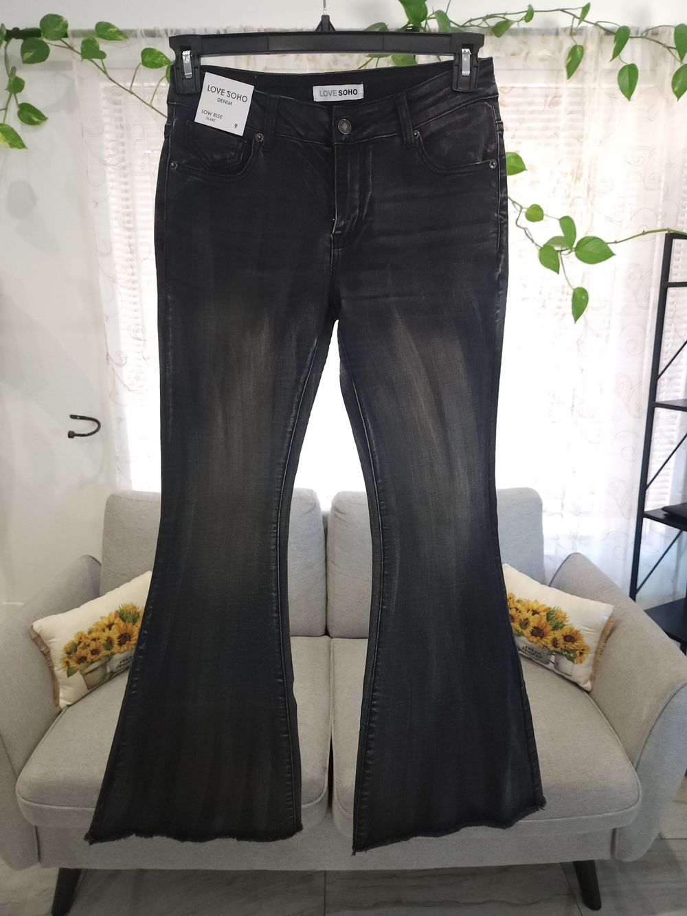 Love Soho Low Rise Flare Black Jeans Size 9